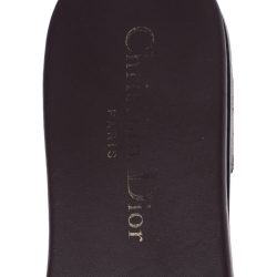 Pre Owned Dior Brown/Beige Cotton Fabric Dway Flat Slides Size 36