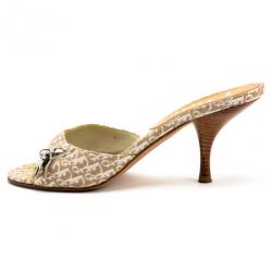 Pre Owned Christian Dior Diorissimo Padlock Key Mules Size 40.5