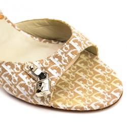 Pre Owned Christian Dior Diorissimo Padlock Key Mules Size 40.5
