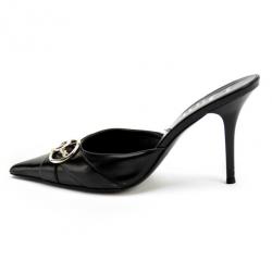 Pre Owned Christian Dior Black Pointed Toe 'Diva' Mules Size 39