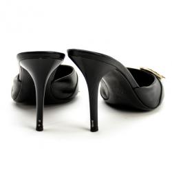 Pre Owned Christian Dior Black Pointed Toe 'Diva' Mules Size 39