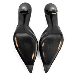 Pre Owned Christian Dior Black Pointed Toe 'Diva' Mules Size 39
