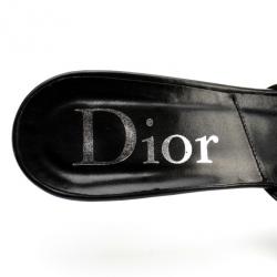 Pre Owned Christian Dior Black Pointed Toe 'Diva' Mules Size 39
