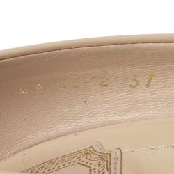 مملوكة مسبقًا Christian Dior Rose Pink Patent Leather 'Miss Dior' Peep Toe Platform Pumps Size 37