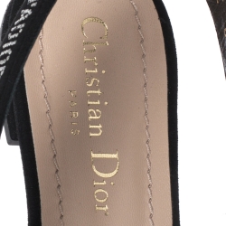 Dior Black Mesh And Suede Trim J'adior Resille Pointed Toe Slingback Flats Size 37.5