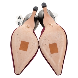 مملوكة مسبقًا صندل ديور مقدمة مدببة فتحة كعب جادور قطيفة عنابي مقاس38