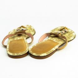مملوكة مسبقًا Christian Dior Beige Romantique Thong Flat Sandals Size 36