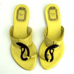 Pre Owned Christian Dior Beige Strappy Serpent Toe Ring Flats Sandals Size 36.5