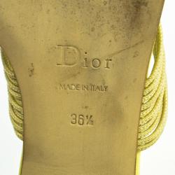 Pre Owned Christian Dior Beige Strappy Serpent Toe Ring Flats Sandals Size 36.5