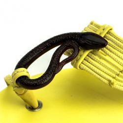 Pre Owned Christian Dior Beige Strappy Serpent Toe Ring Flats Sandals Size 36.5