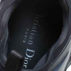 Pre Owned Dior Black Neoprene, Rubber and Leather D-Connect Low Top Sneakers Size 41