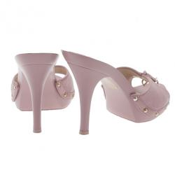 Pre Owned صندل ديور جلد وردي كاناج بفيونكة مقاس 39.5