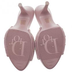 Pre Owned صندل ديور جلد وردي كاناج بفيونكة مقاس 39.5