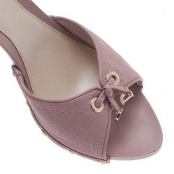 Pre Owned صندل ديور جلد وردي كاناج بفيونكة مقاس 39.5