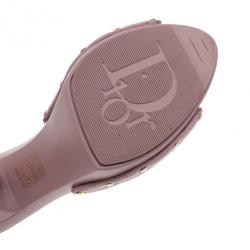 Pre Owned صندل ديور جلد وردي كاناج بفيونكة مقاس 39.5