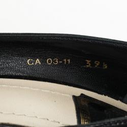 مملوكة مسبقًا Christian Dior Black Patent Cannage Bow Peep Toe Pumps Size 39.5