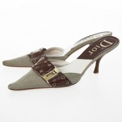 مملوكة مسبقًا Christian Dior Croc Embossed Mules Size 37