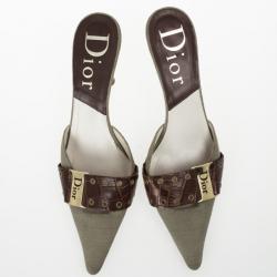 مملوكة مسبقًا Christian Dior Croc Embossed Mules Size 37
