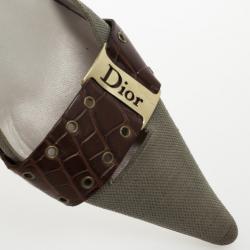 مملوكة مسبقًا Christian Dior Croc Embossed Mules Size 37