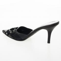 Pre Owned Christian Dior Black Pointed Toe Mules Size 37