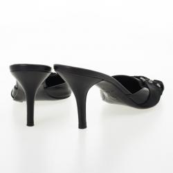 Pre Owned Christian Dior Black Pointed Toe Mules Size 37