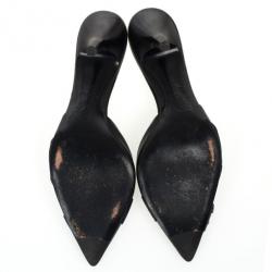 Pre Owned Christian Dior Black Pointed Toe Mules Size 37