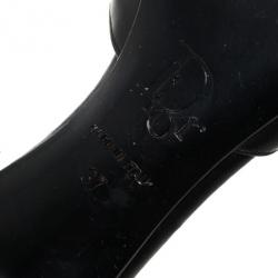 Pre Owned Christian Dior Black Pointed Toe Mules Size 37