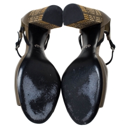 Dior Green Leather And Black Suede Ankle Strap Sandals Size 38.5