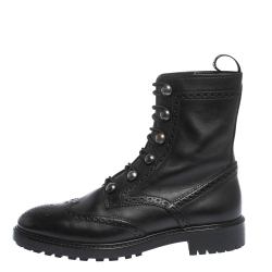 مملوكة مسبقًا حذاء بوت كاحل ديور ديوريونيت كومبات جلد بروغ أسود مقاس 37