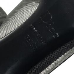 Pre Owned Christian Dior Black Leather Heart Logo Pointed Toe Pumps Size 36.5