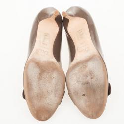 Pre Owned Christian Dior Grey Patent Pumps Size 38.5