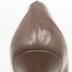 Pre Owned Christian Dior Grey Patent Pumps Size 38.5