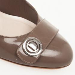 Pre Owned Christian Dior Grey Patent Pumps Size 38.5