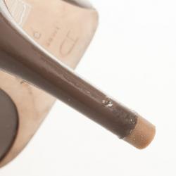 Pre Owned Christian Dior Grey Patent Pumps Size 38.5