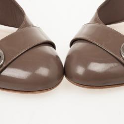 Pre Owned Christian Dior Grey Patent Pumps Size 38.5