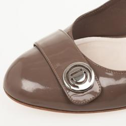 Pre Owned Christian Dior Grey Patent Pumps Size 38.5