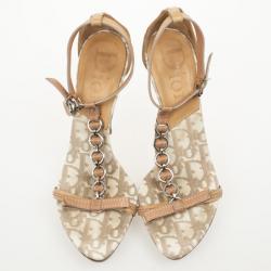 مملوكة مسبقًا Christian Dior Trotter Romantique T-Strap Sandals Size 38.5