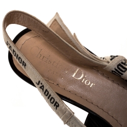 Dior Black Patent Leather J'adior Ribbon Pointed Toe Slingback Sandals Size 36