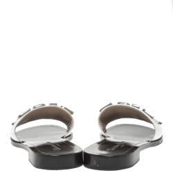 Pre Owned Dior White Leather Diorevolution Flat Slides Size 38