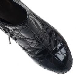 مملوكة مسبقًا بوت كاحل ديور كاناج جلد لامع أسود مقاس 35