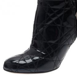 مملوكة مسبقًا بوت كاحل ديور كاناج جلد لامع أسود مقاس 35