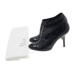 مملوكة مسبقًا بوت كاحل ديور كاناج جلد لامع أسود مقاس 35