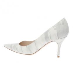 مملوكة مسبقًا Dior Grey Shaded Patent Calfskin Pointed Toe Pumps Size 40