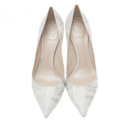 مملوكة مسبقًا Dior Grey Shaded Patent Calfskin Pointed Toe Pumps Size 40