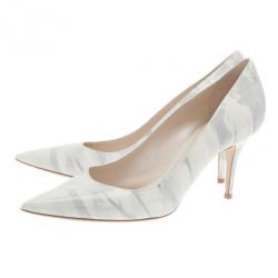 مملوكة مسبقًا Dior Grey Shaded Patent Calfskin Pointed Toe Pumps Size 40