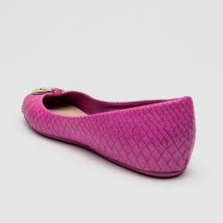 Pre Owned Christian Dior Pink Python Embossed Ballet Flats Size 39