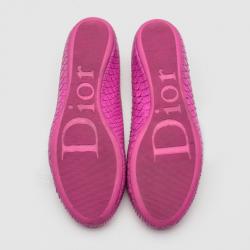 Pre Owned Christian Dior Pink Python Embossed Ballet Flats Size 39