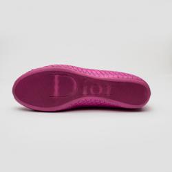 Pre Owned Christian Dior Pink Python Embossed Ballet Flats Size 39