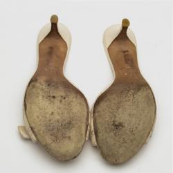 مملوكة مسبقًا Dior White Cannage Buckle Slides Size 38.5