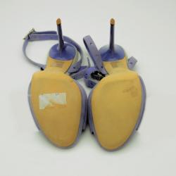 Pre Owned Dior Purple Suede Platform Sandals Size 37.5